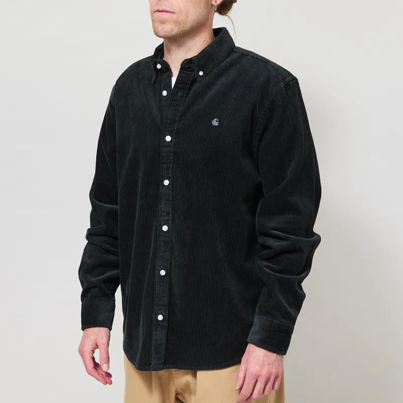 Carhartt WIP Long Sleeve Madison Cord Shirt Raven-1
