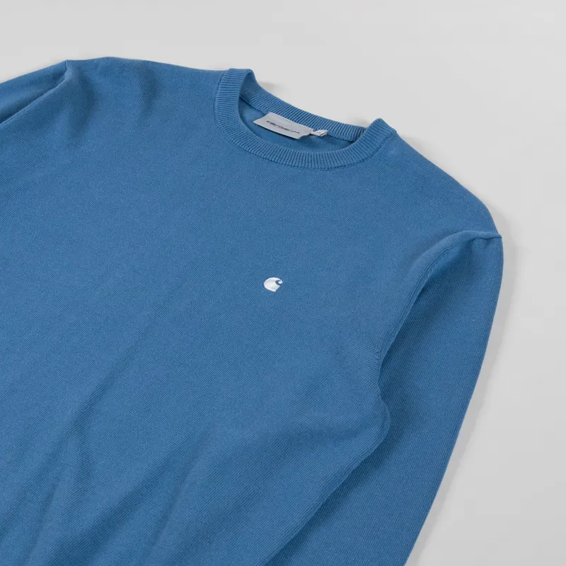 Carhartt WIP Madison Sweater Icy Water White-2