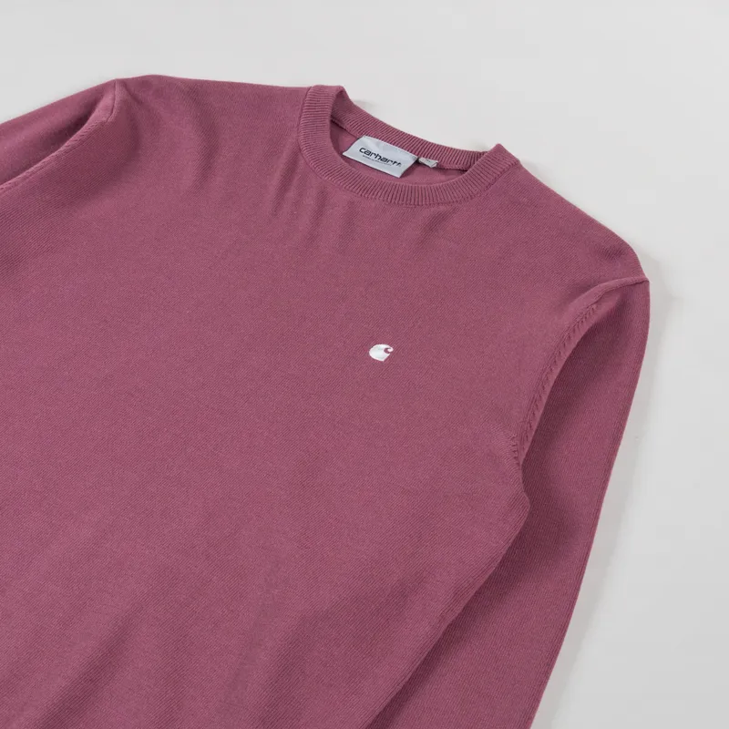 Carhartt WIP Madison Sweater Dusky Pink White-2