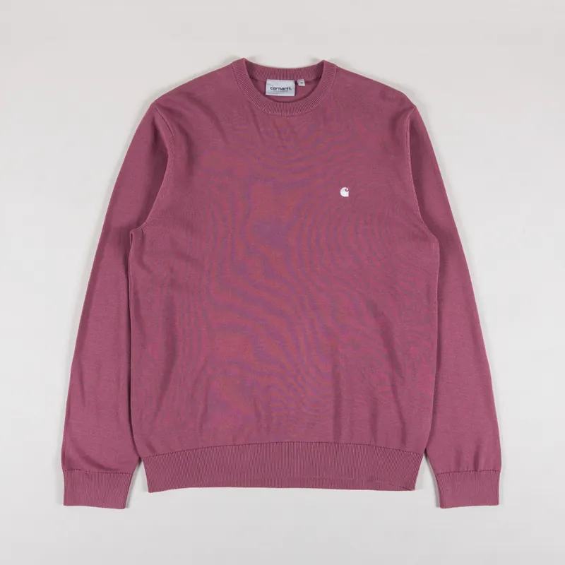 Carhartt WIP Madison Sweater Dusky Pink White