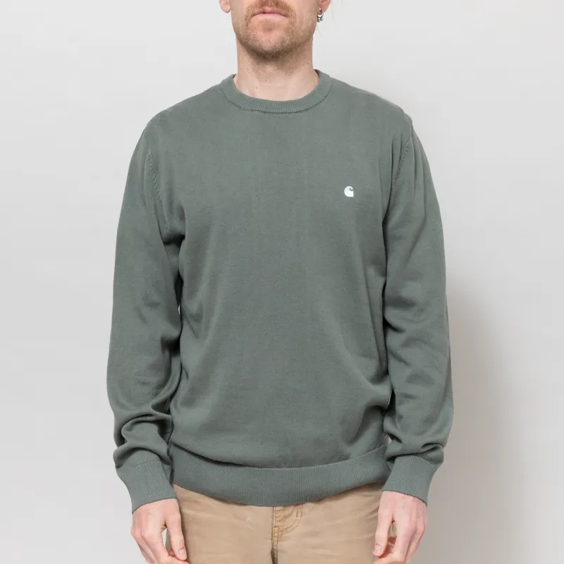 Carhartt WIP Madison Sweater Velvet Green White