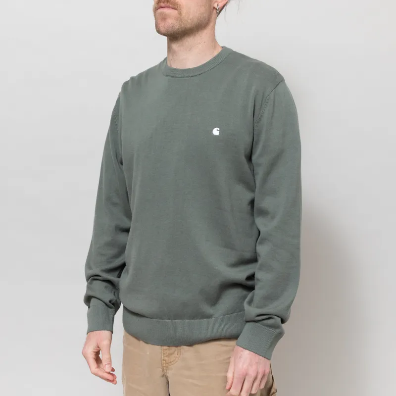 Carhartt WIP Madison Sweater Velvet Green White-1