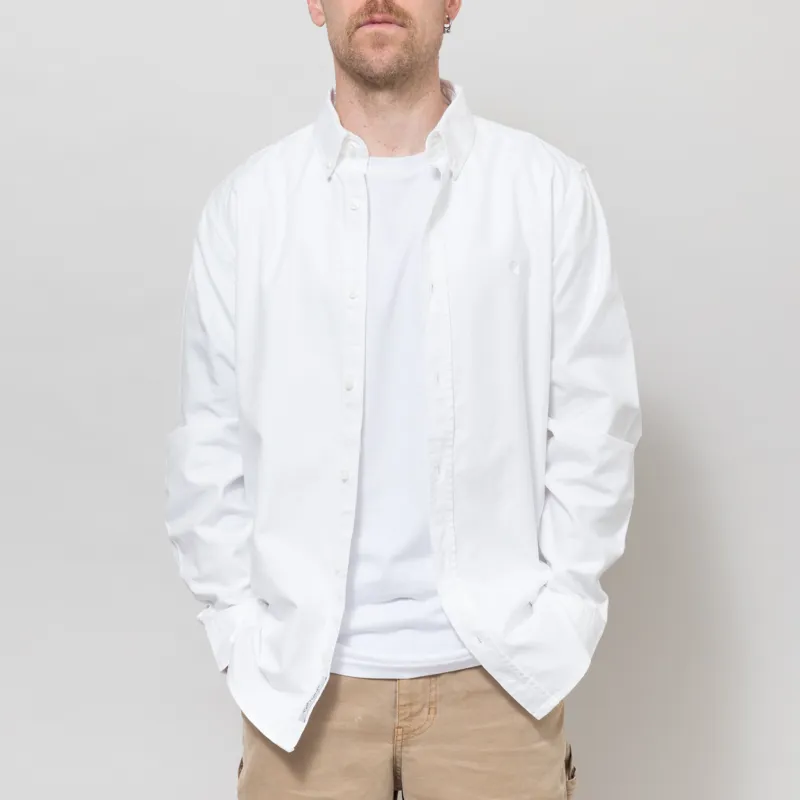 Carhartt WIP Long Sleeve Bolton Shirt White