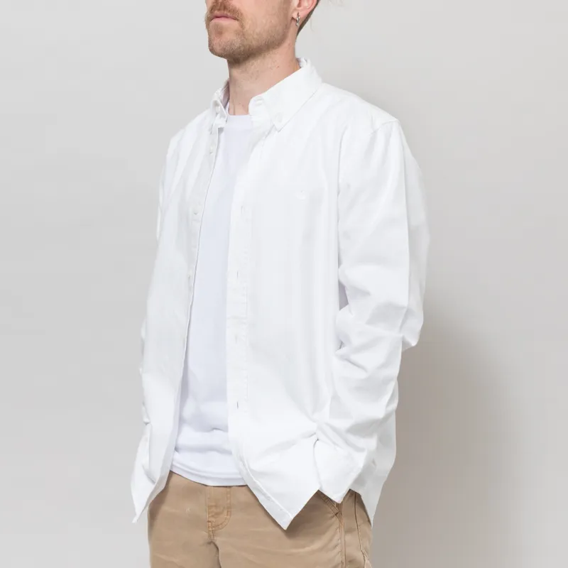Carhartt WIP Long Sleeve Bolton Shirt White-1