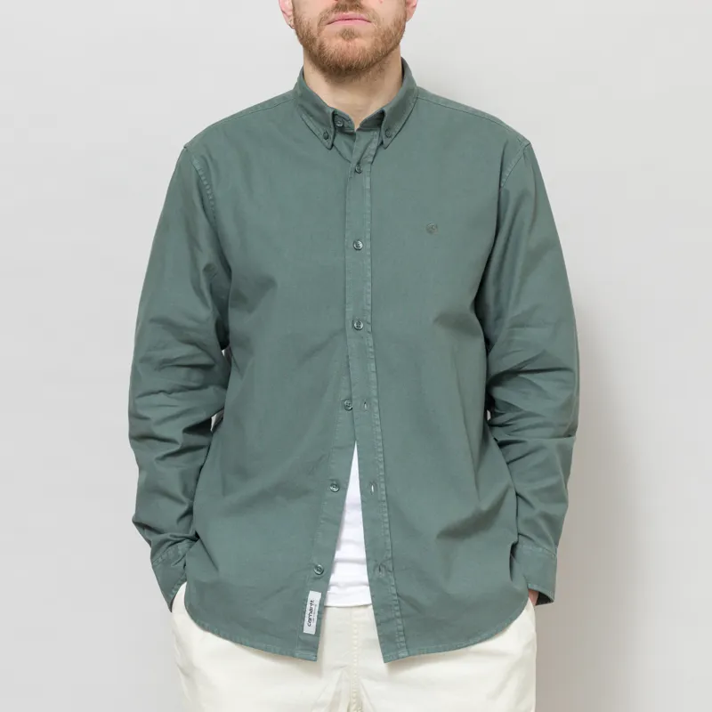 Carhartt WIP Long Sleeve Bolton Shirt Velvet Green-2
