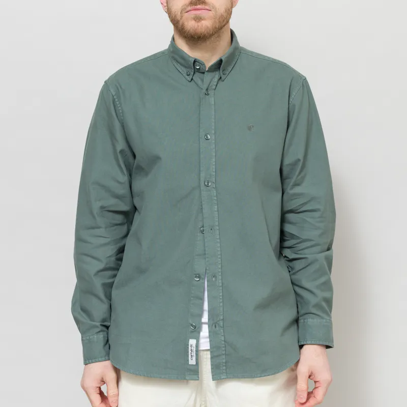 Carhartt WIP Long Sleeve Bolton Shirt Velvet Green-1