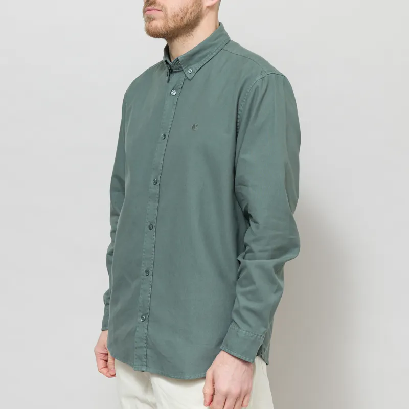 Carhartt WIP Long Sleeve Bolton Shirt Velvet Green-3