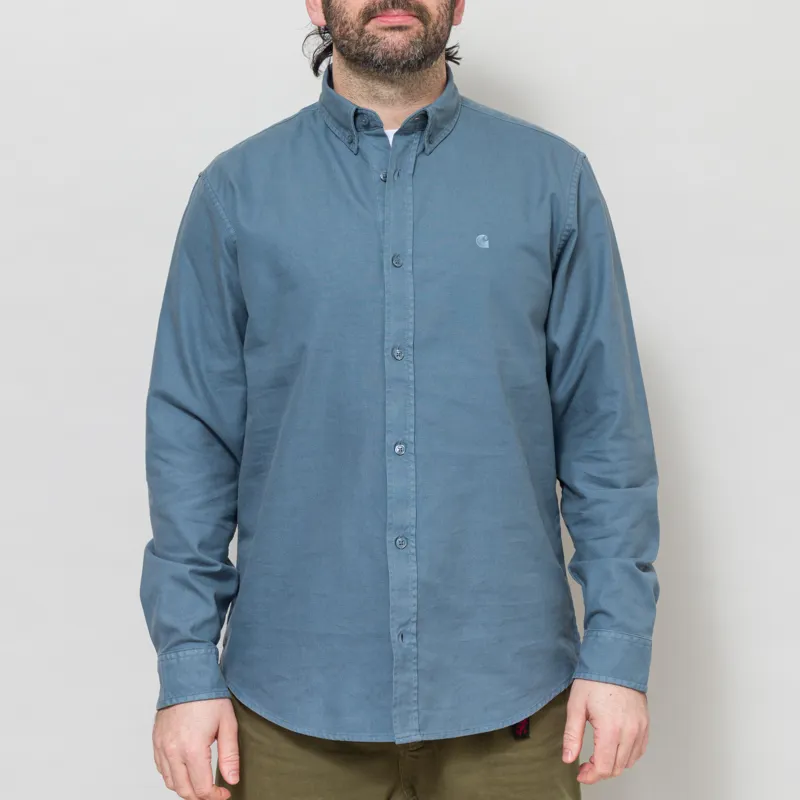 Carhartt WIP Long Sleeve Bolton Shirt Velvet Blue-1
