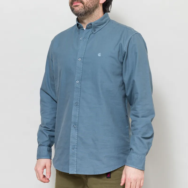 Carhartt WIP Long Sleeve Bolton Shirt Velvet Blue-2