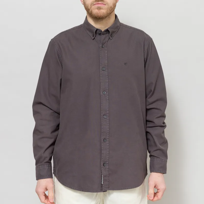 Carhartt WIP Long Sleeve Bolton Shirt Graphite-1