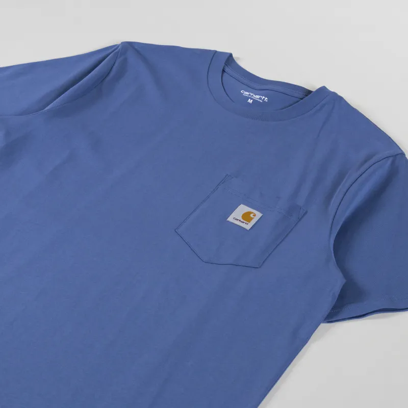 Carhartt WIP Pocket T Shirt Blue Iris-1