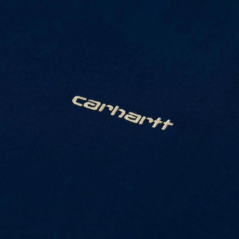 Carhartt WIP Script Embroidery T Shirt Ink Air Yellow-2