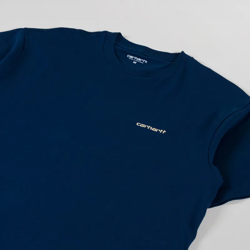 Carhartt WIP Script Embroidery T Shirt Ink Air Yellow-1