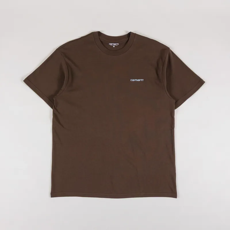 Carhartt WIP Script Embroidery T Shirt Liberica Air Sky