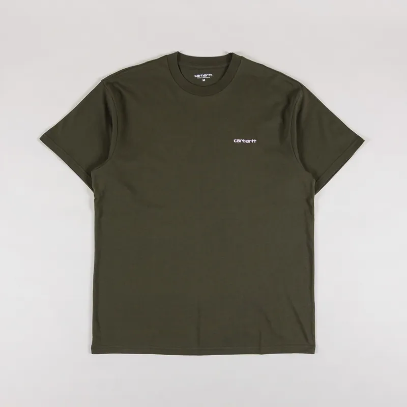 Carhartt WIP Script Embroidery T Shirt Turtle Air Pink
