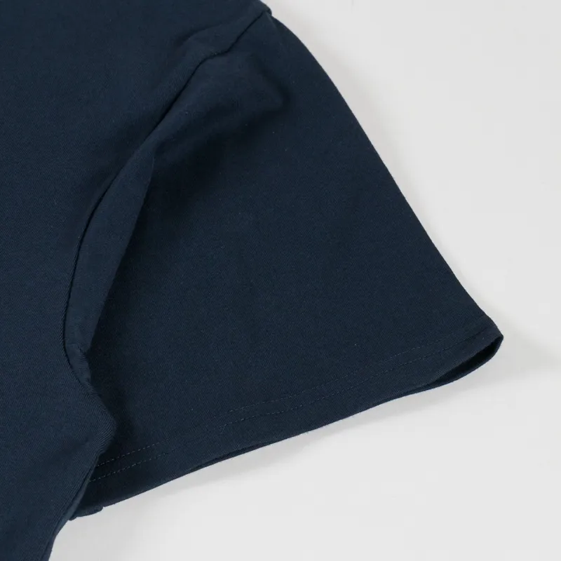 Carhartt WIP Script Embroidery T Shirt Deep Night White-4