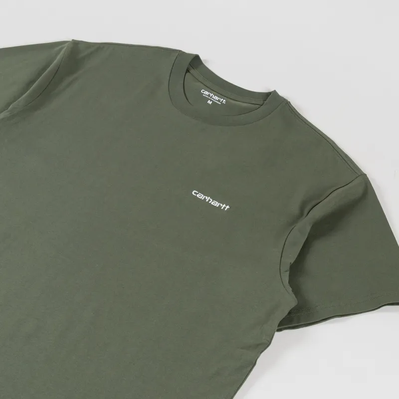 Carhartt WIP Script Embroidery T Shirt Leaf White-1