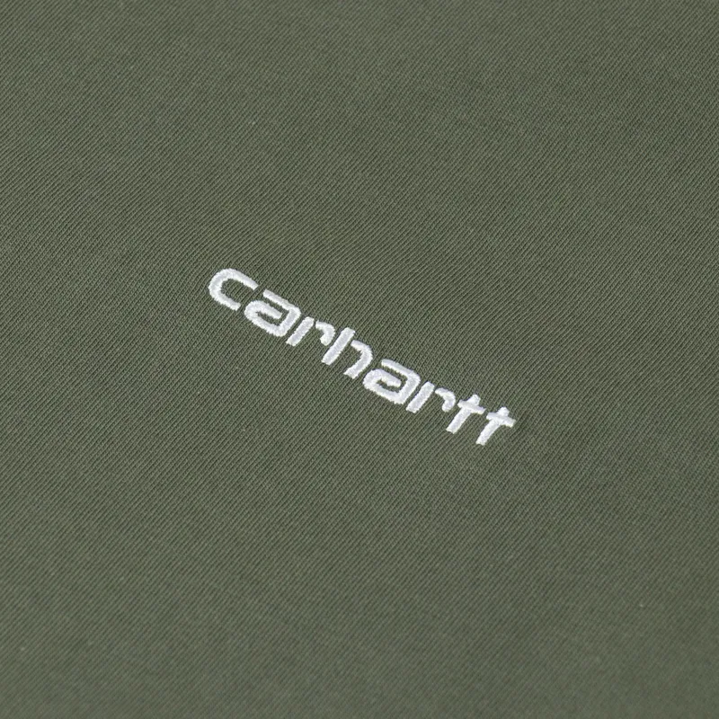 Carhartt WIP Script Embroidery T Shirt Leaf White-3