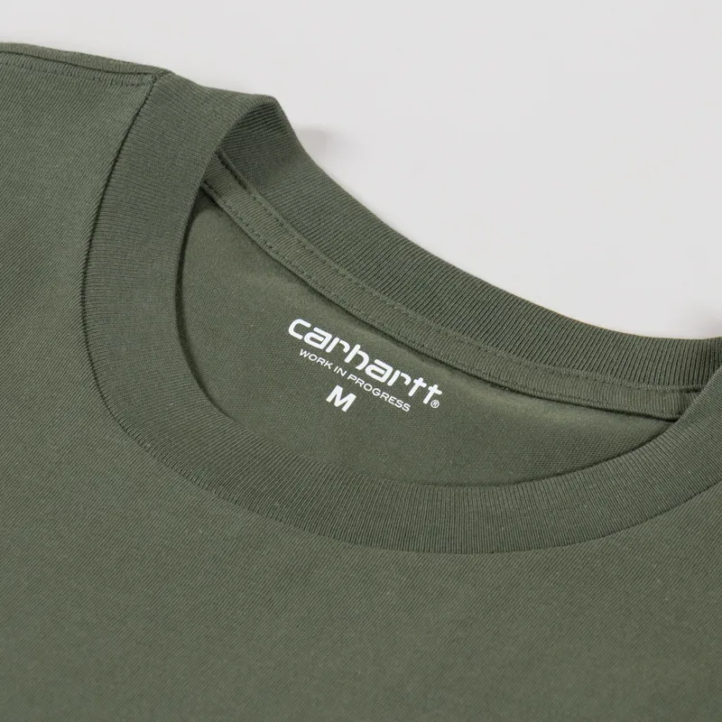 Carhartt WIP Script Embroidery T Shirt Leaf White-2