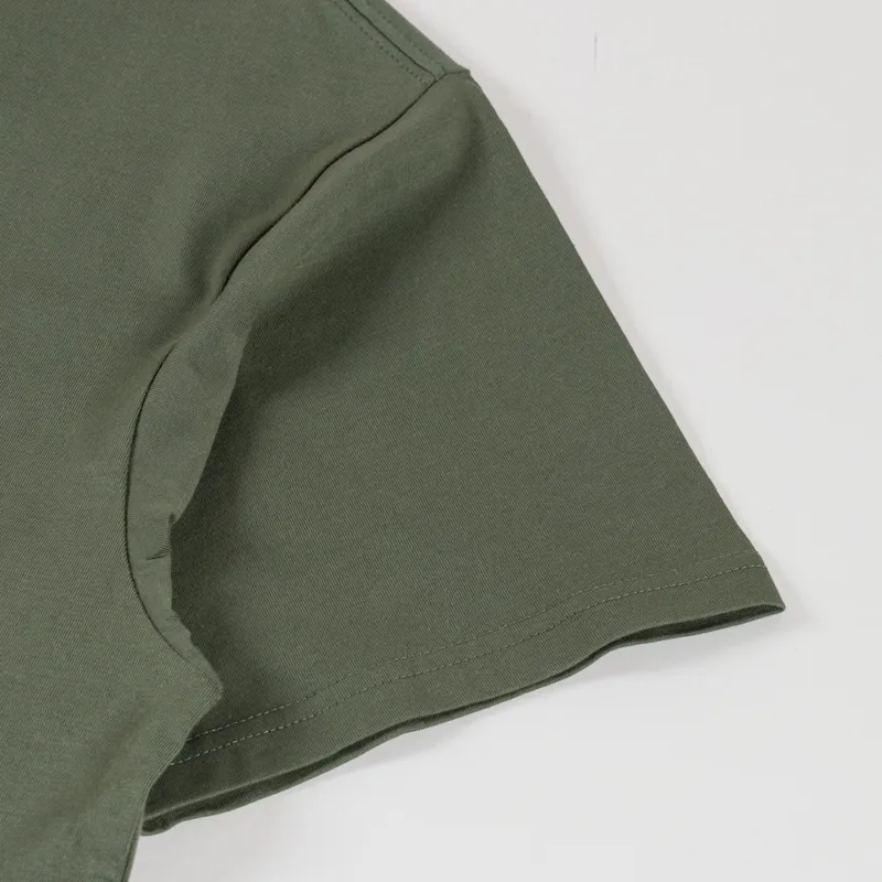 Carhartt WIP Script Embroidery T Shirt Leaf White-4