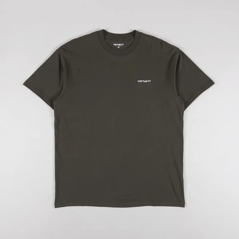 Carhartt WIP Script Embroidery T Shirt Cypress White
