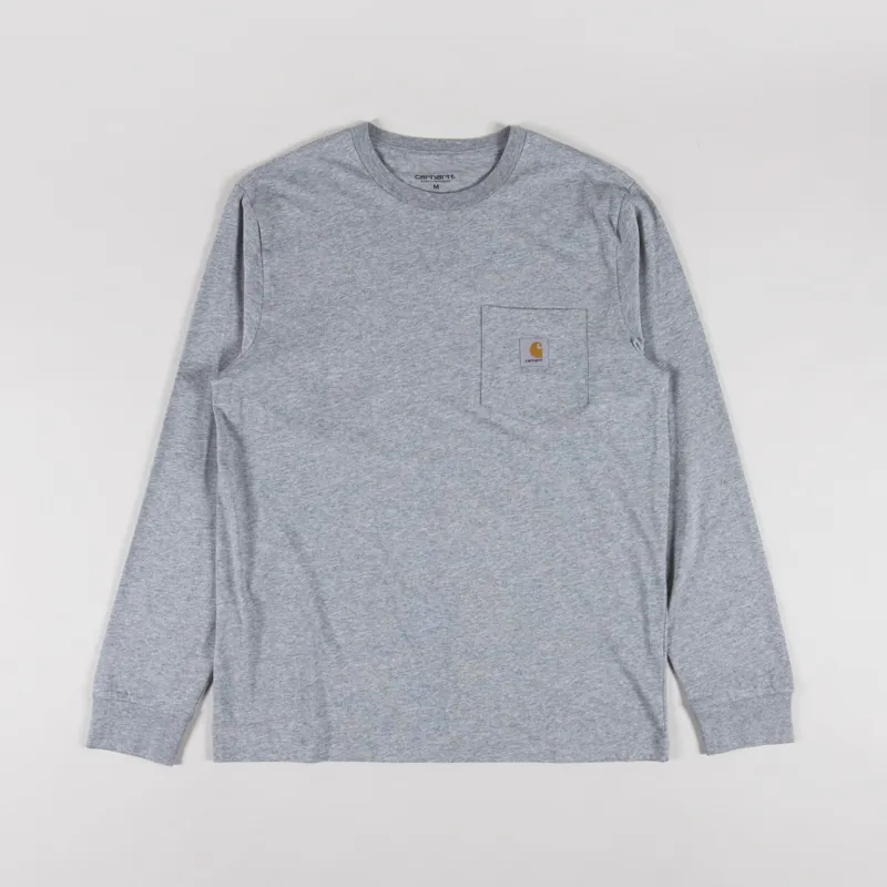 Carhartt WIP Long Sleeve Pocket T Shirt Grey Heather