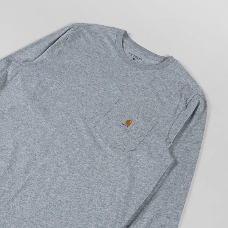 Carhartt WIP Long Sleeve Pocket T Shirt Grey Heather-2