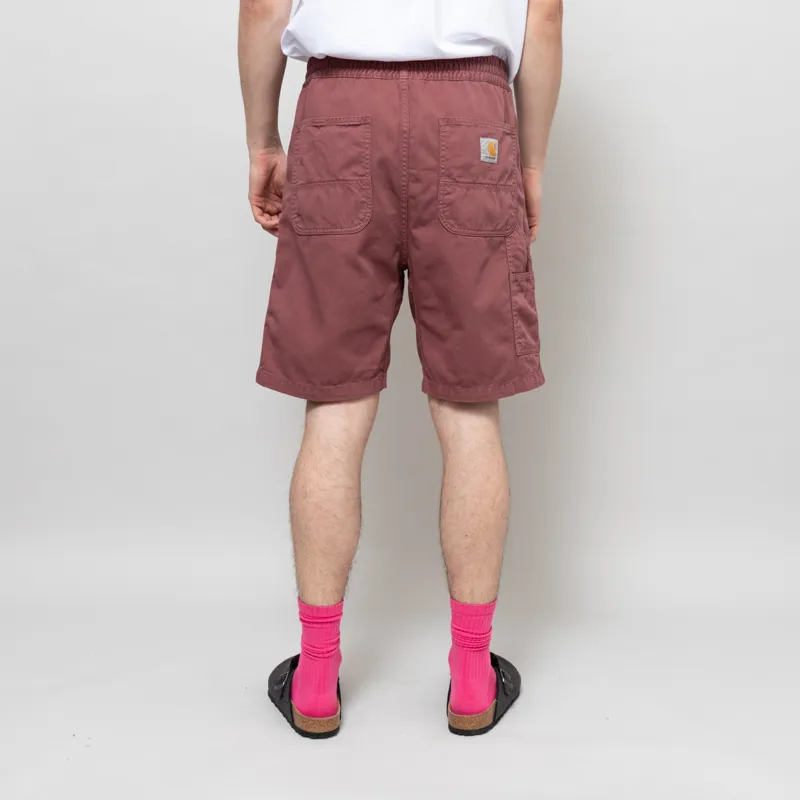 Carhartt WIP Flint Shorts Dusky Pink Garment Dyed-3