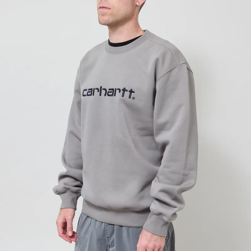 Carhartt WIP Sweat Shady Grey Dark Navy-1