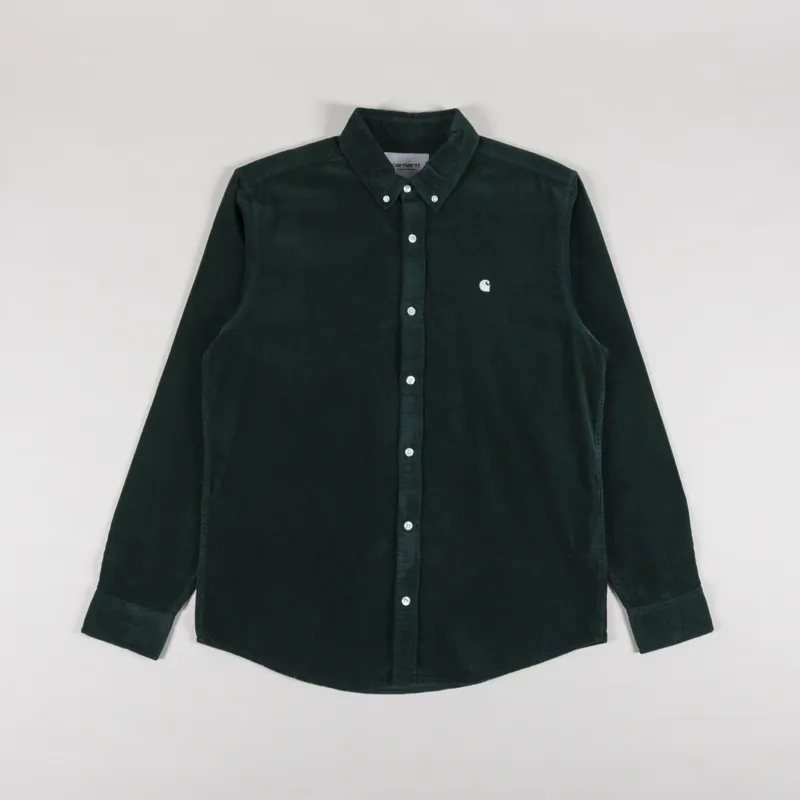 Carhartt WIP Long Sleeve Madison Fine Cord Shirt Conifer Wax