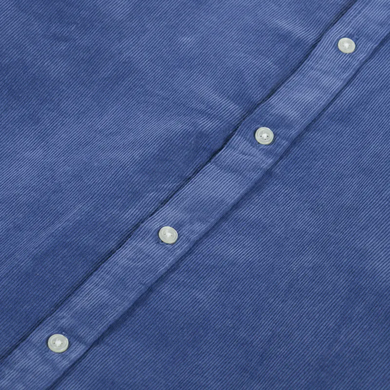 Carhartt WIP Long Sleeve Madison Fine Cord Shirt Blue Iris Wax-7