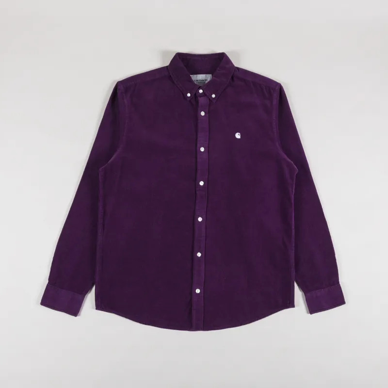 Carhartt WIP Long Sleeve Madison Fine Cord Shirt Huckleberry Wax