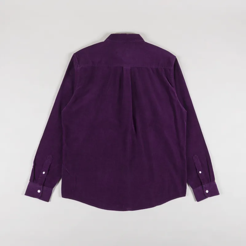 Carhartt WIP Long Sleeve Madison Fine Cord Shirt Huckleberry Wax-1