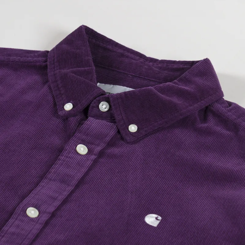 Carhartt WIP Long Sleeve Madison Fine Cord Shirt Huckleberry Wax-4