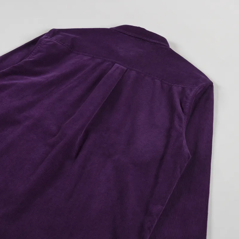 Carhartt WIP Long Sleeve Madison Fine Cord Shirt Huckleberry Wax-3