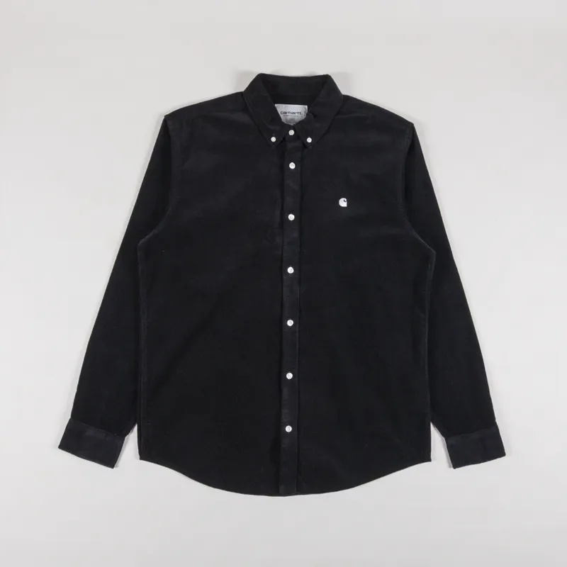 Carhartt WIP Long Sleeve Madison Fine Cord Shirt Black Wax