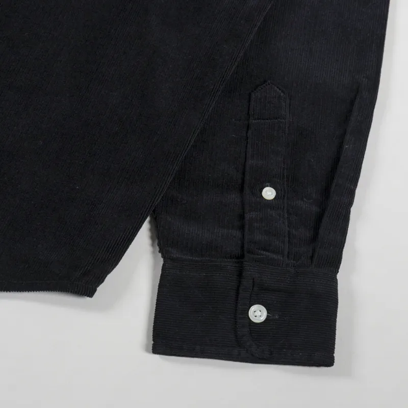 Carhartt WIP Long Sleeve Madison Fine Cord Shirt Black Wax-9