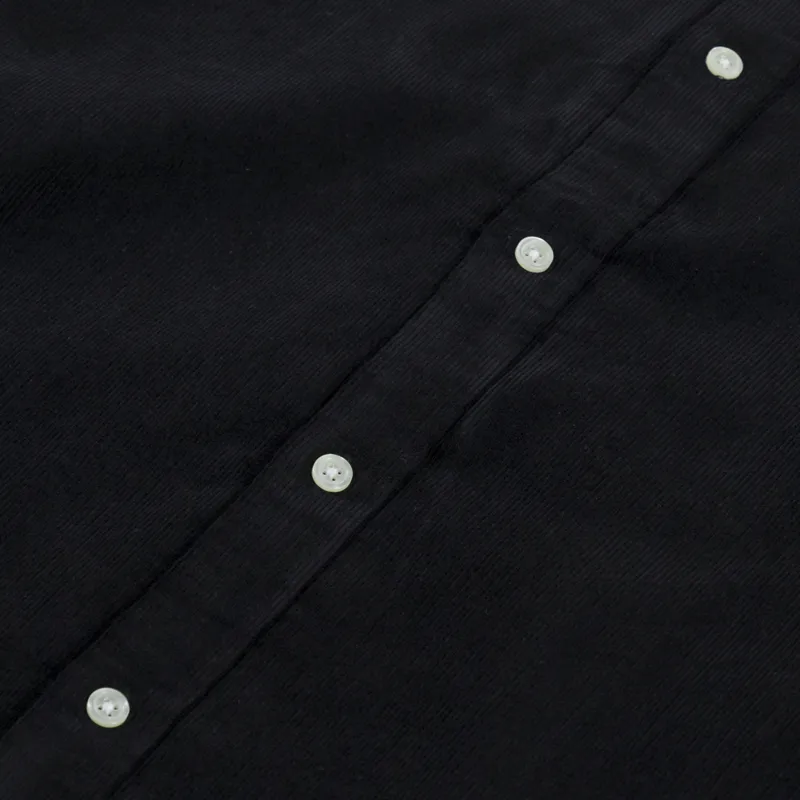 Carhartt WIP Long Sleeve Madison Fine Cord Shirt Black Wax-6