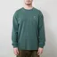 Carhartt WIP Long Sleeve Vista T Shirt Dark Scarab Garment Dyed