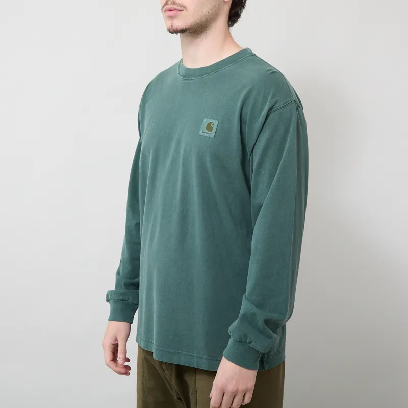 Carhartt WIP Long Sleeve Vista T Shirt Dark Scarab Garment Dyed-1
