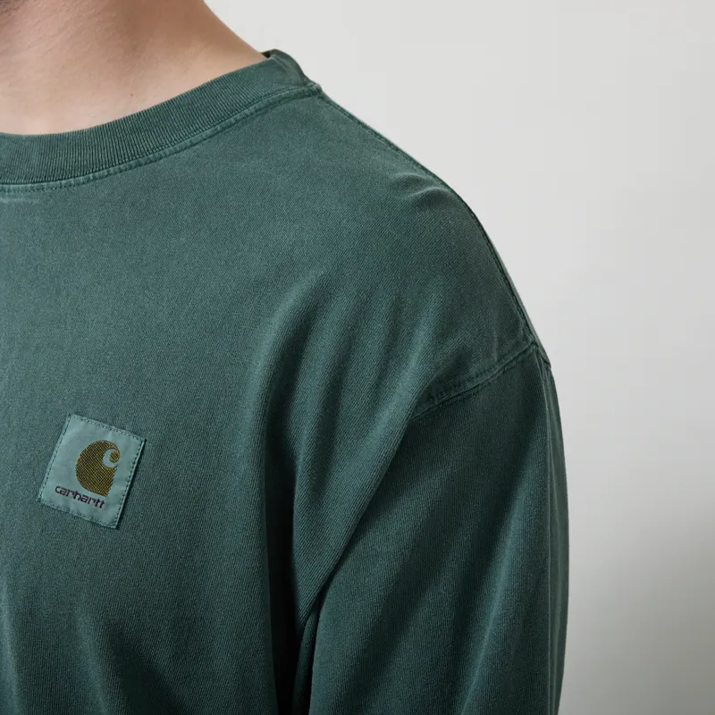 Carhartt WIP Long Sleeve Vista T Shirt Dark Scarab Garment Dyed-5