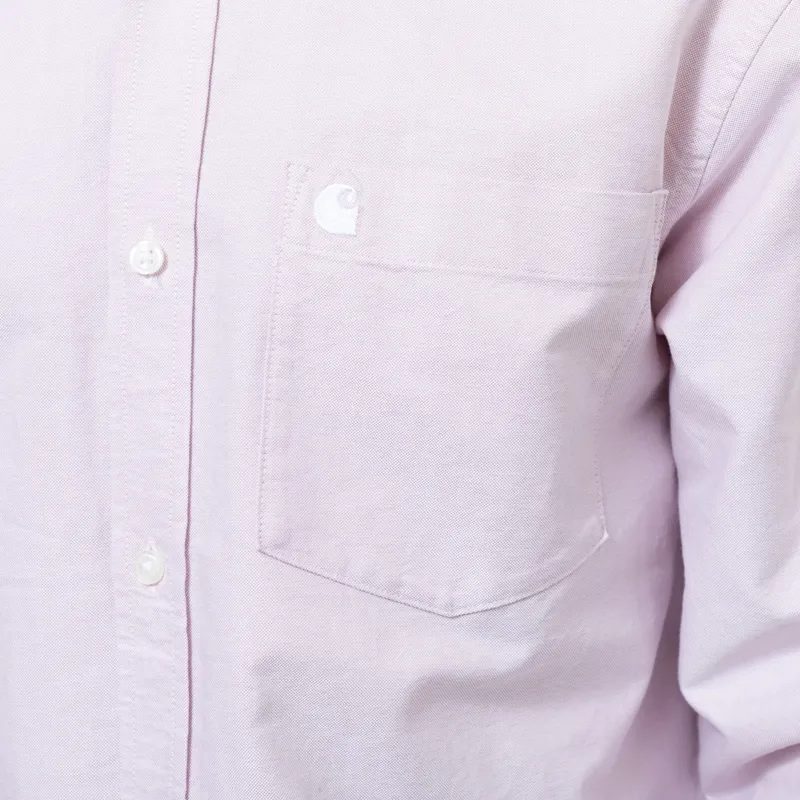 Carhartt WIP Long Sleeve C Logo Shirt Hortensia White-4