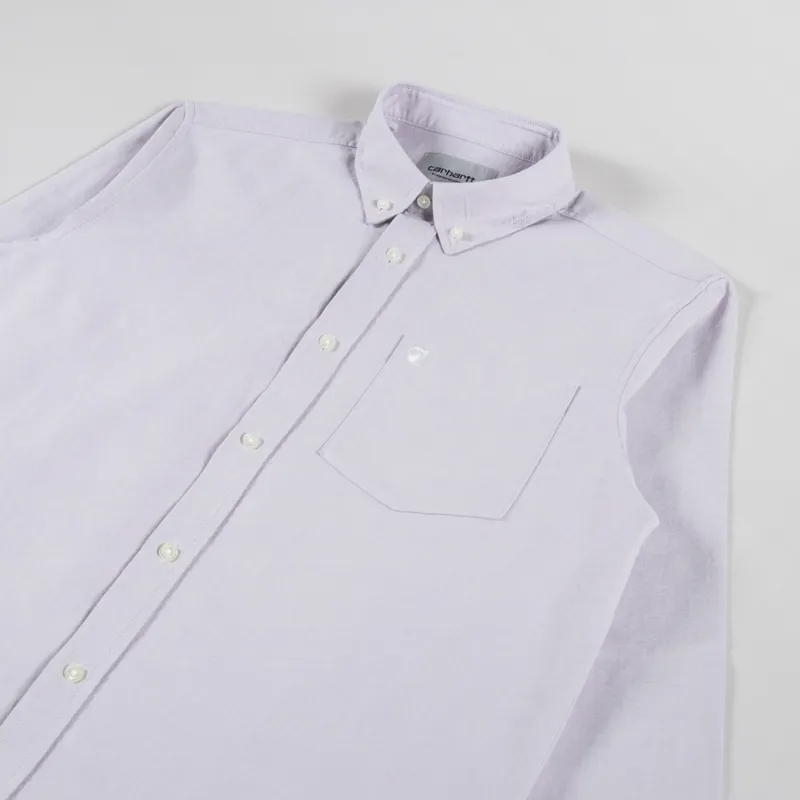 Carhartt WIP Long Sleeve C Logo Shirt Pink Fog White-2