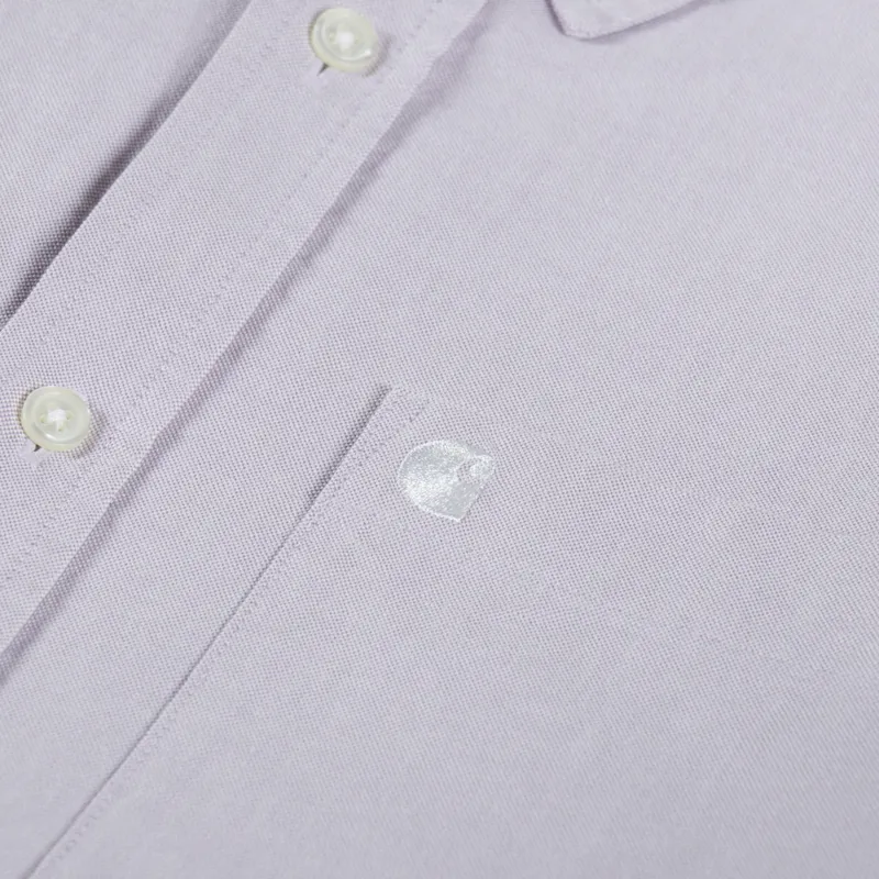 Carhartt WIP Long Sleeve C Logo Shirt Pink Fog White-7