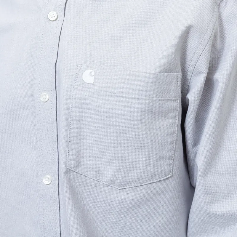 Carhartt WIP Long Sleeve C Logo Shirt Shady Grey White-4