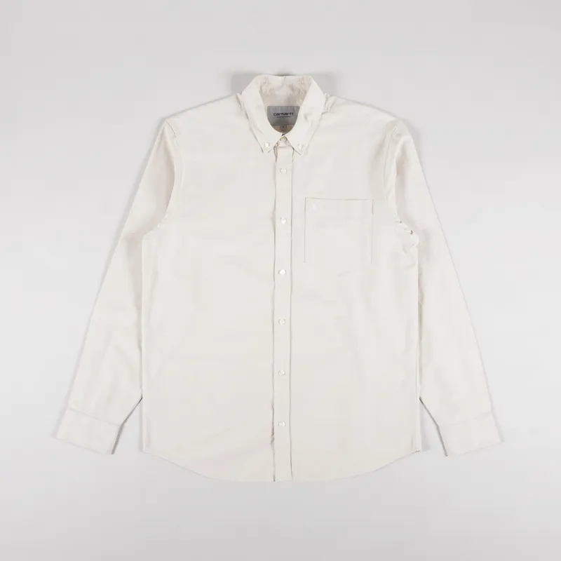 Carhartt WIP Long Sleeve C Logo Shirt Cornsilk White