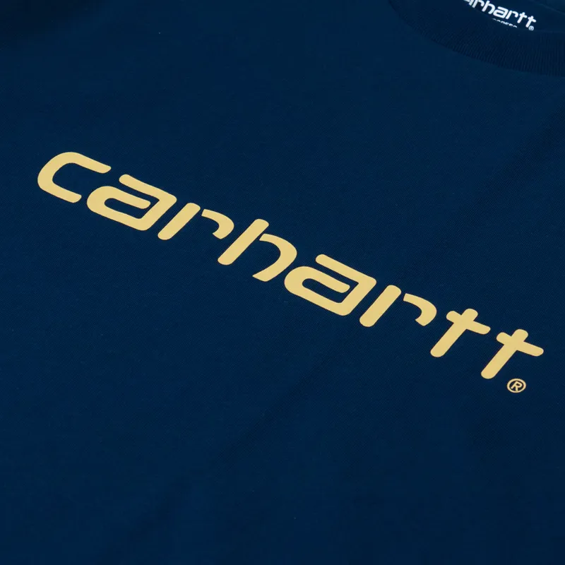 Carhartt WIP Script T Shirt Ink Air Yellow-2