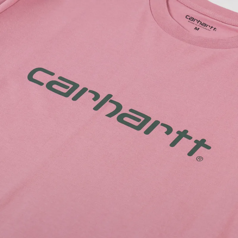 Carhartt WIP Script T Shirt Dusty Rose Sycamore Tree-2
