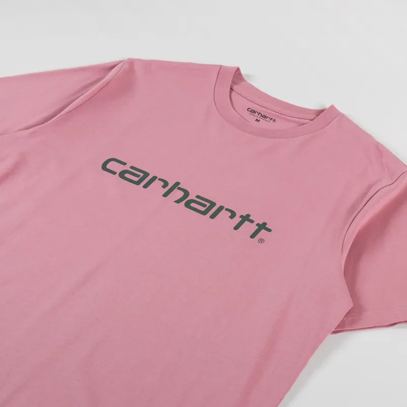 Carhartt WIP Script T Shirt Dusty Rose Sycamore Tree-1