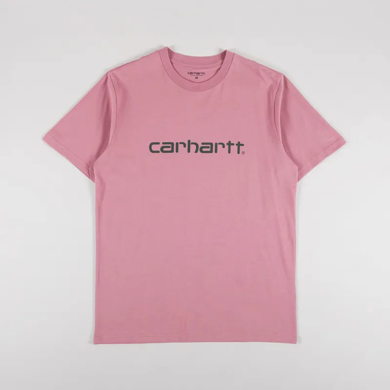 Carhartt WIP Script T Shirt Dusty Rose Sycamore Tree